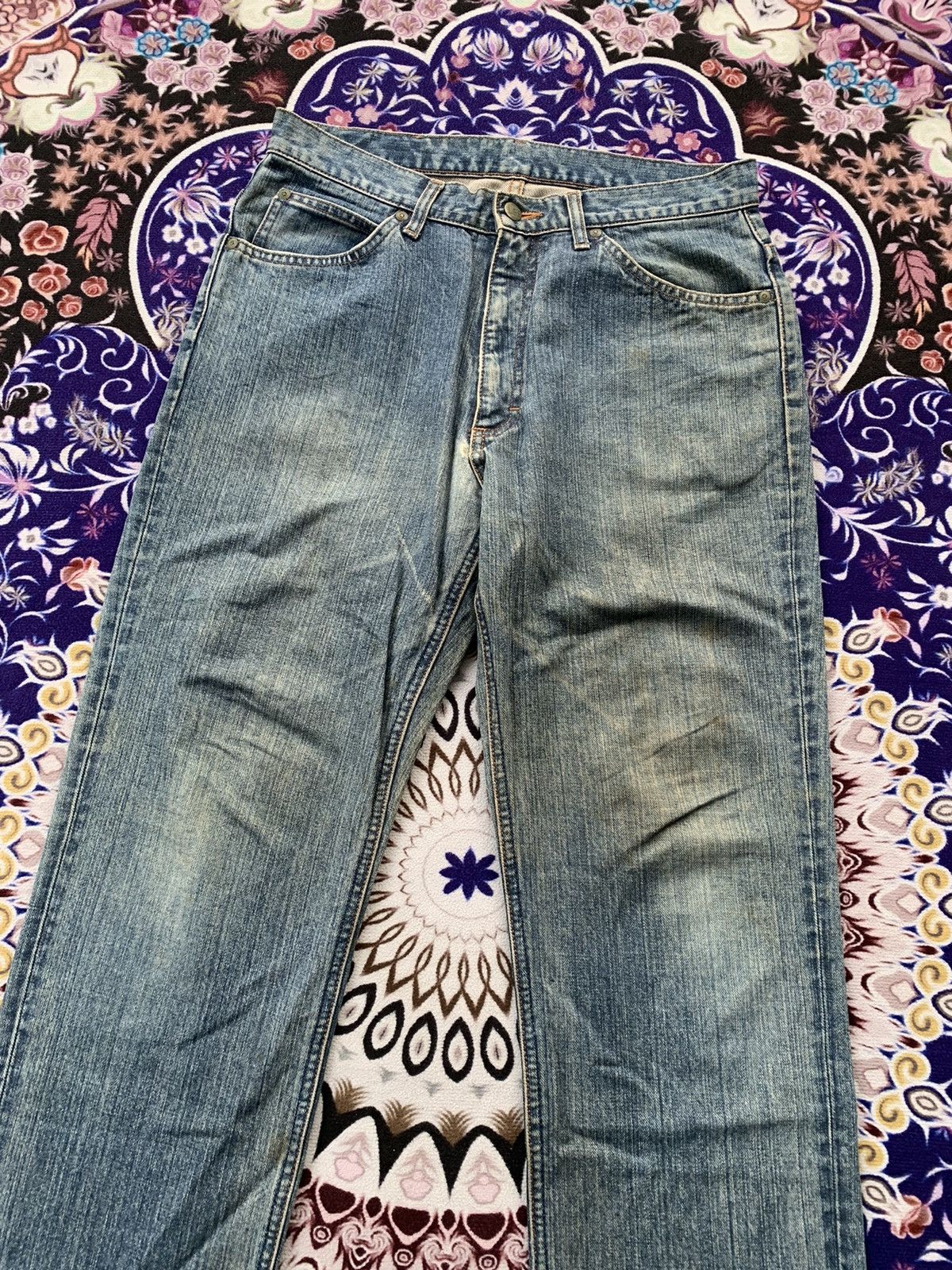 If Six Was Nine Vintage Lee Faded Wash Denim Size US 32 / EU 48 - 4 Thumbnail