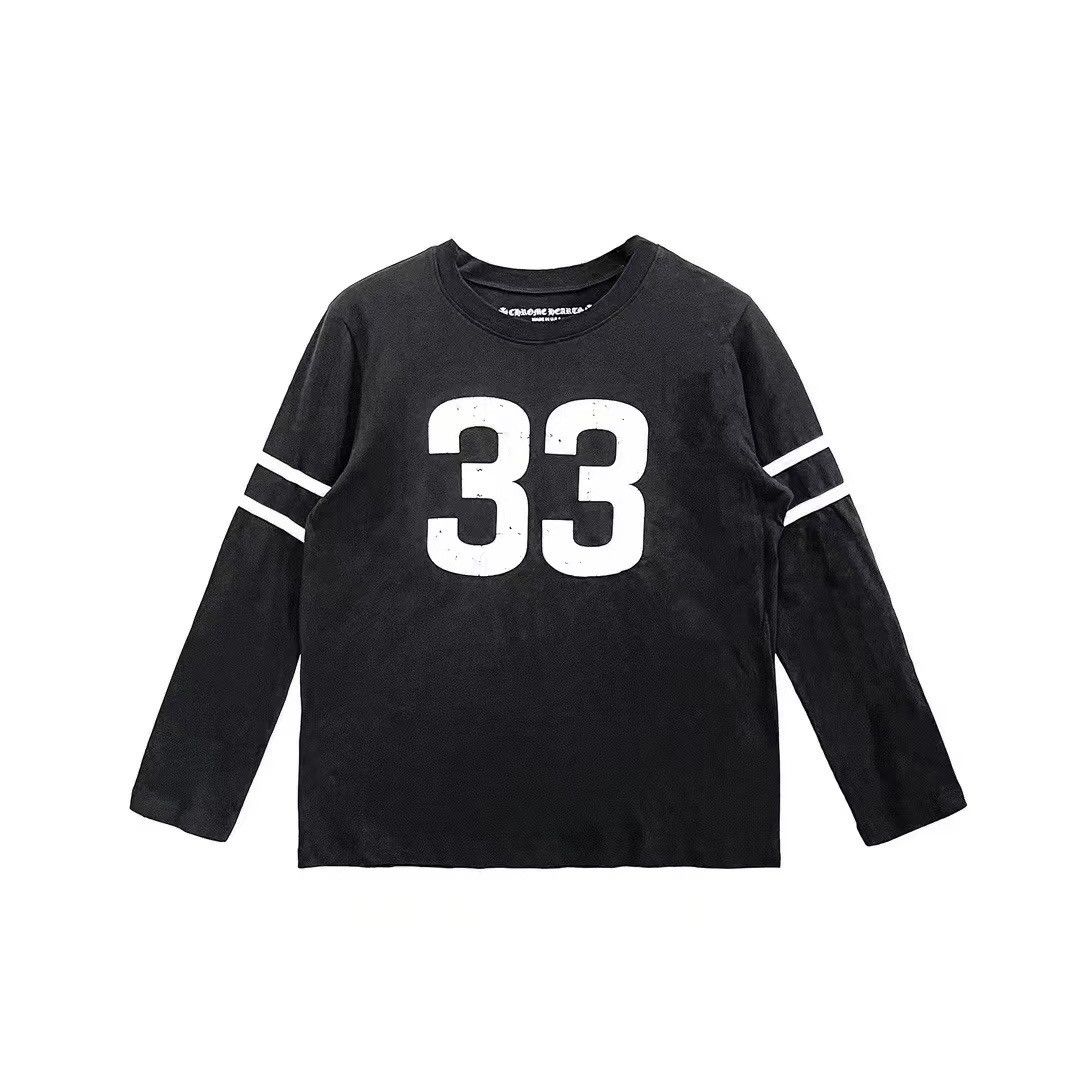 image of Chrome Hearts Roller Skate 33 Horseshoe Long Sleeve Jersey in Black, Women's (Size Medium)