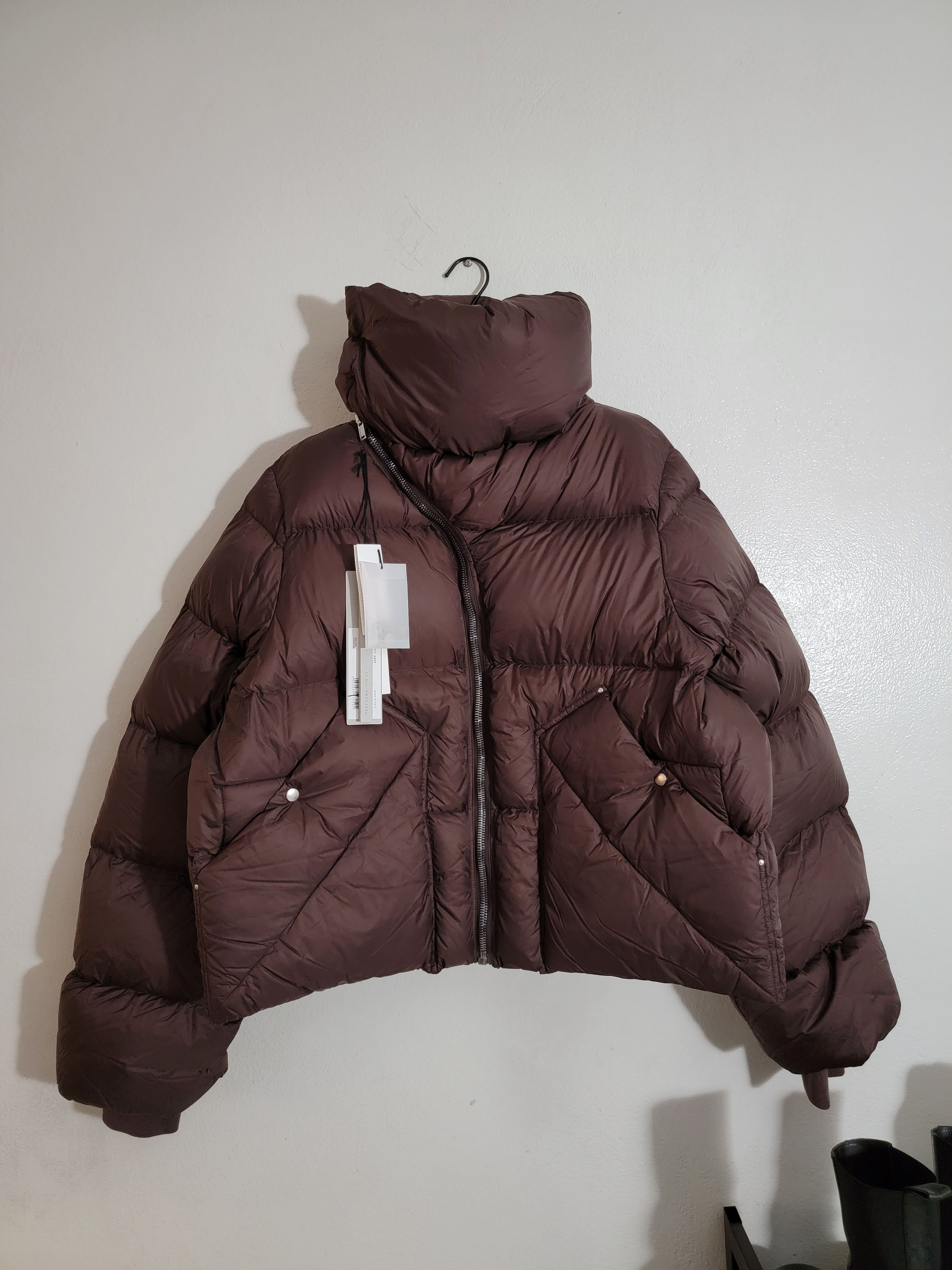 Image of Rick Owens Performa Mountain Duvet Down Puffer Jacket F/w 20 in Burgundy, Men's (Size XL)