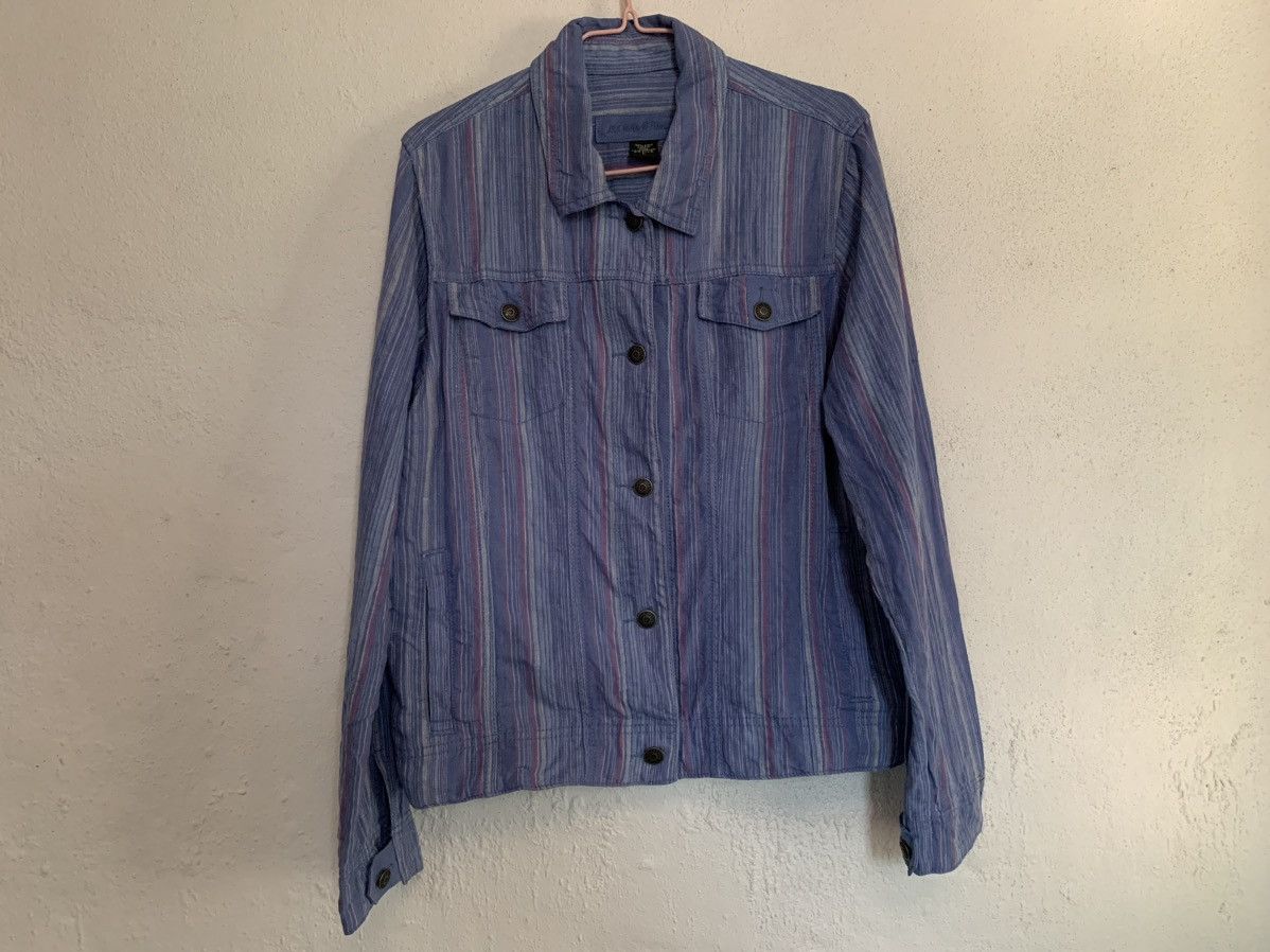 Eddie Bauer VINTAGE EDDIE BAUER STRIPES DENIM JACKET RARE Size L / US 10 / IT 46 - 2 Thumbnail