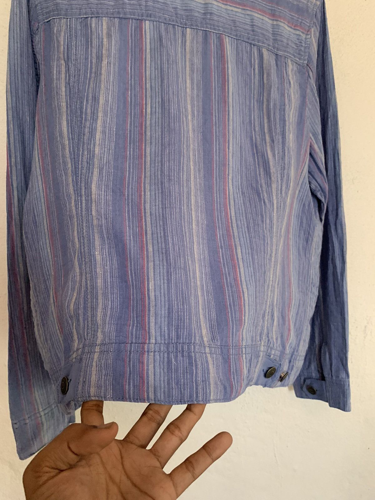 Eddie Bauer VINTAGE EDDIE BAUER STRIPES DENIM JACKET RARE Size L / US 10 / IT 46 - 8 Thumbnail