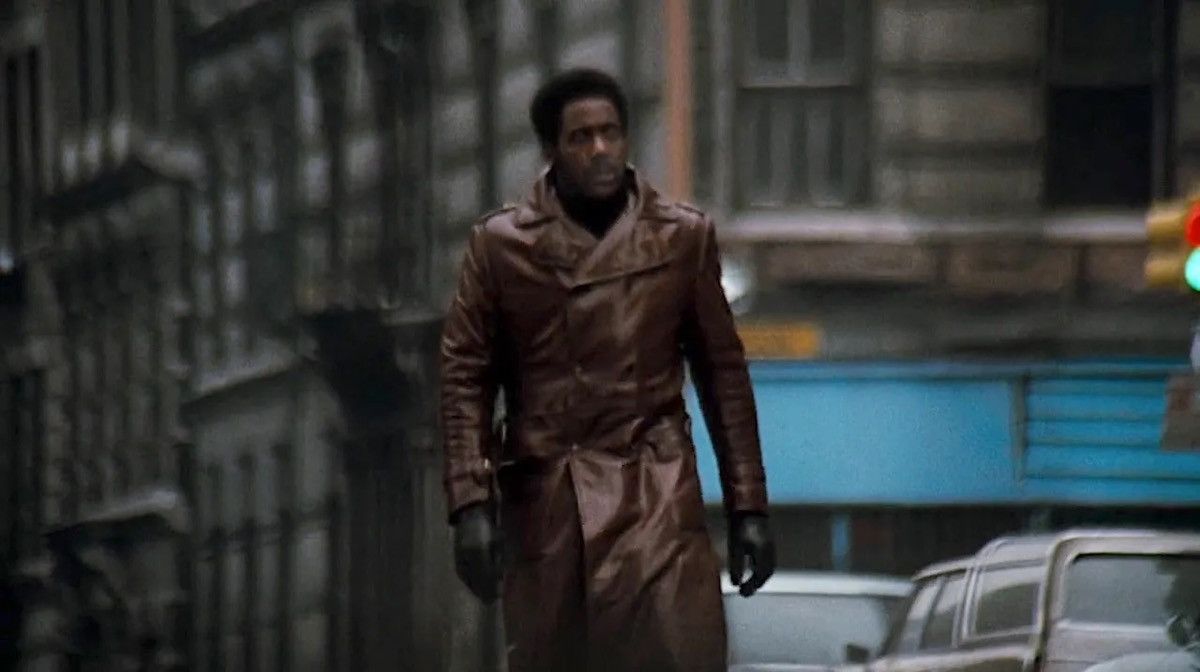 70-80s Vintage BAMF Style Brown Leather Belted Trench Coat