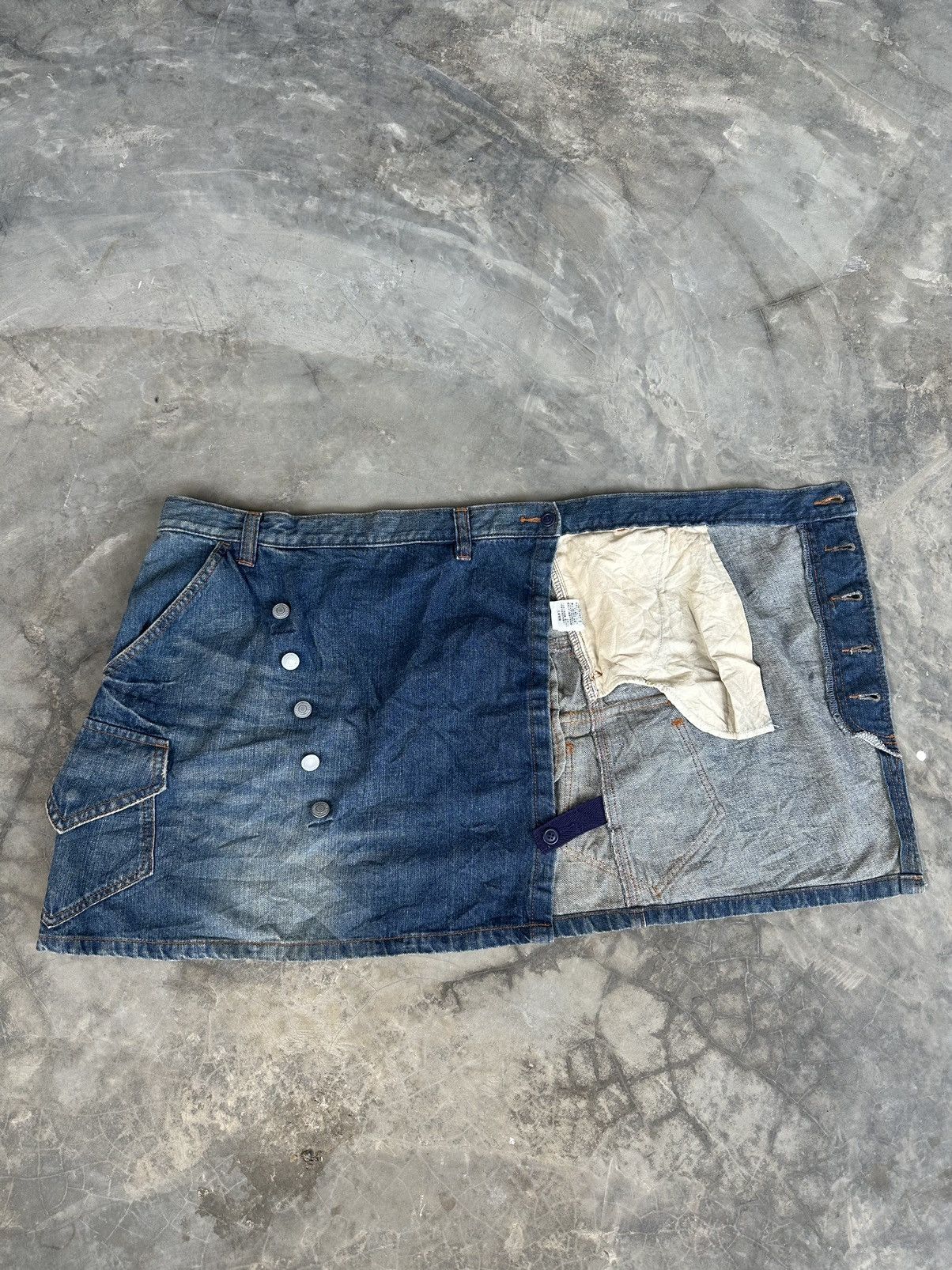 Issey Miyake × Sunao Kuwahara Vintage Issey Miyake Sunao Kuwahara Buttoned Mini Skirts Size 31" - 7 Thumbnail
