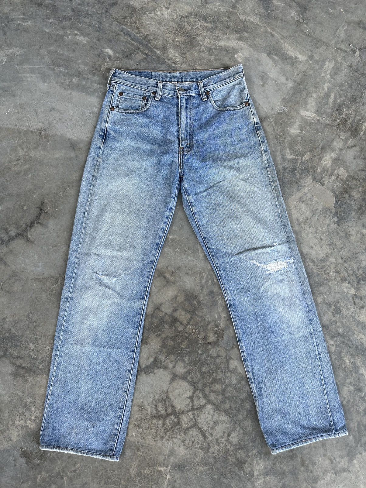 Levi's Vintage Levi’s 502xx Selvedge Distressed Light Denim Jeans | Grailed