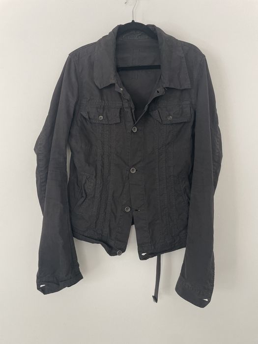 Rick Owens Drkshdw Rick Owens Dark Shadow Cotton Over-dyed Black Jacket ...