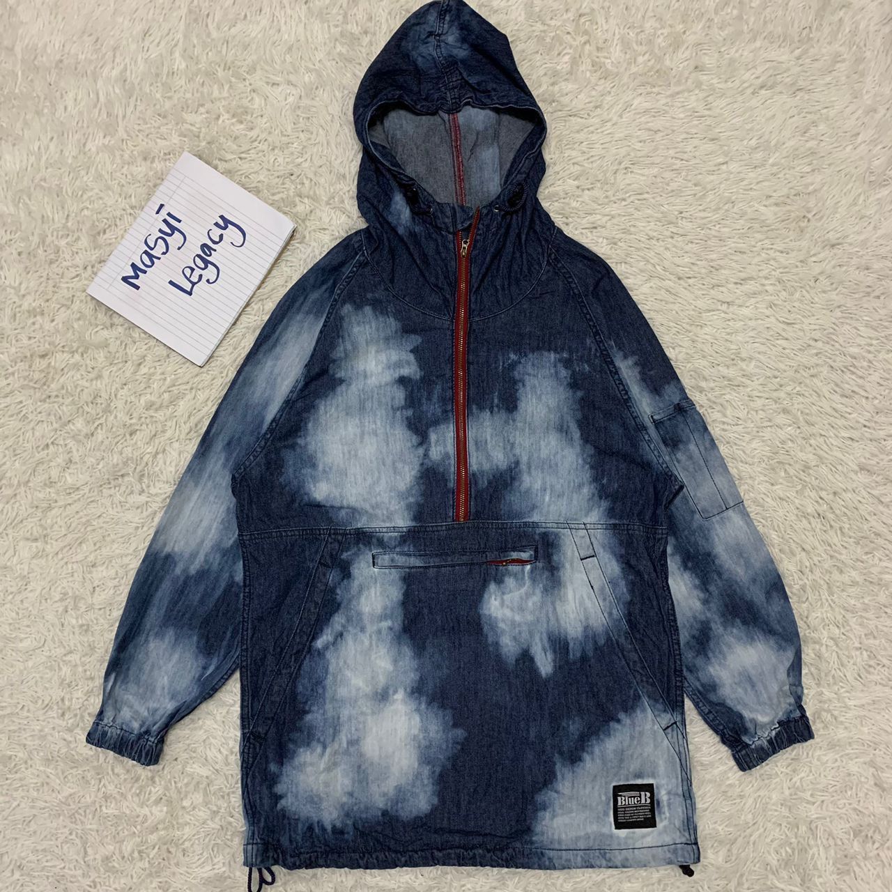Japanese Brand Blue B Neo Denim Clothes half zip jacket Size US S / EU 44-46 / 1 - 1 Thumbnail