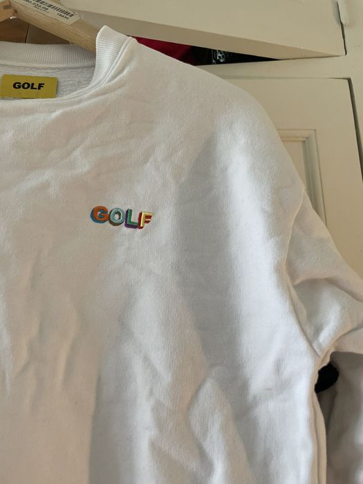 Odd Future Golf Wang OG white sweatshirt rainbow logo | Grailed