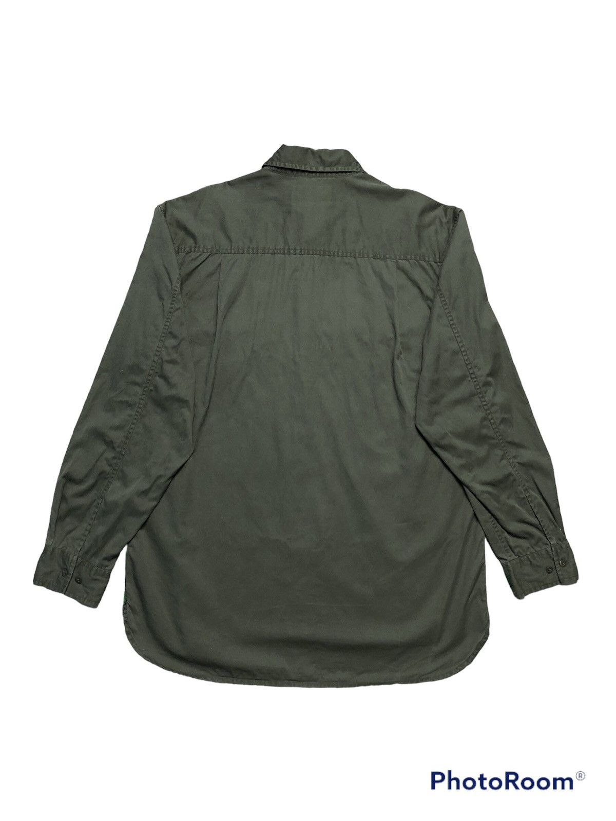 Timberland × Vintage Vintage TIMBERLAND Plain Green Army Shirt Size US M / EU 48-50 / 2 - 2 Thumbnail
