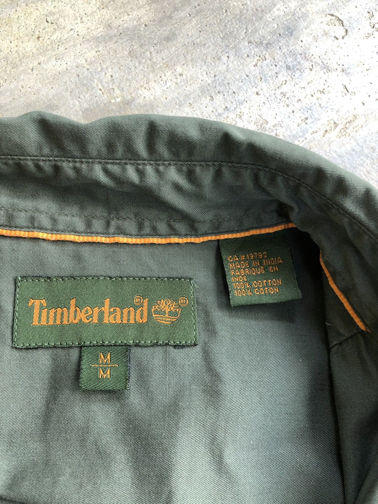 Timberland × Vintage Vintage TIMBERLAND Plain Green Army Shirt Size US M / EU 48-50 / 2 - 7 Thumbnail