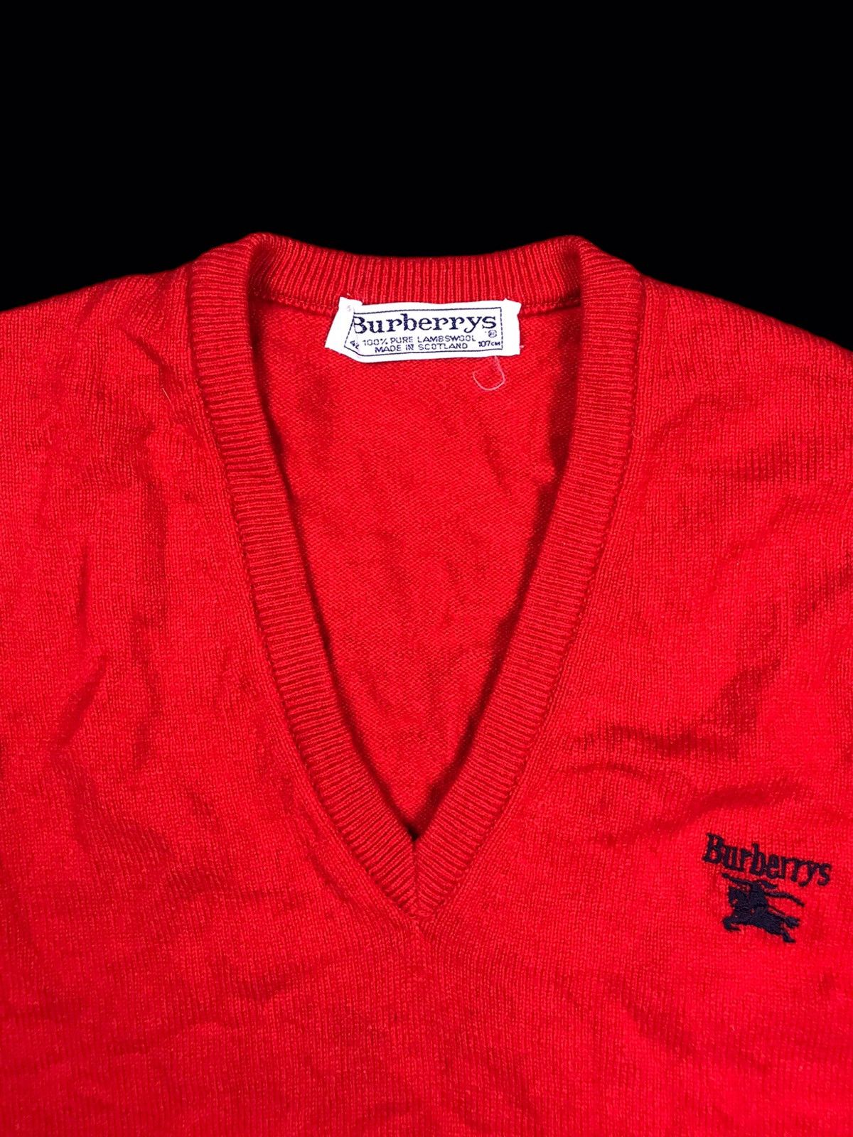 Burberry × Vintage 🔥Vintage Burberrys Sweater Vest V-Neck Lambswool Size US L / EU 52-54 / 3 - 2 Thumbnail