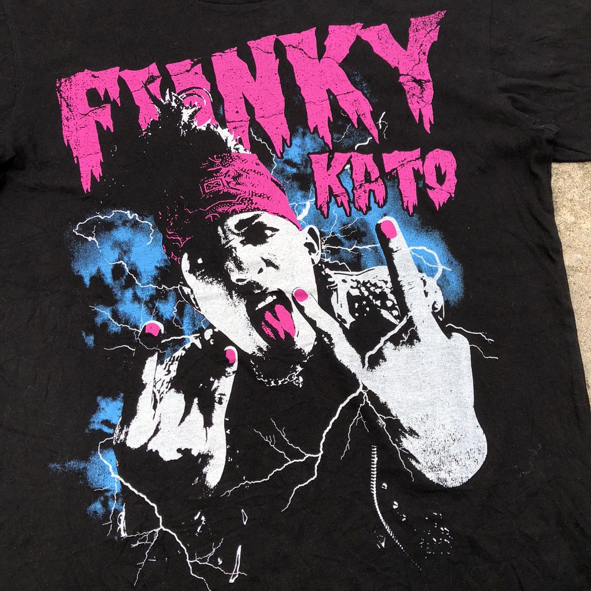 Band Tees × Vintage 🔥Sick🔥🇯🇵Funky Kato Japanese Singer Promo Tee Overprint Tee Size US L / EU 52-54 / 3 - 2 Thumbnail