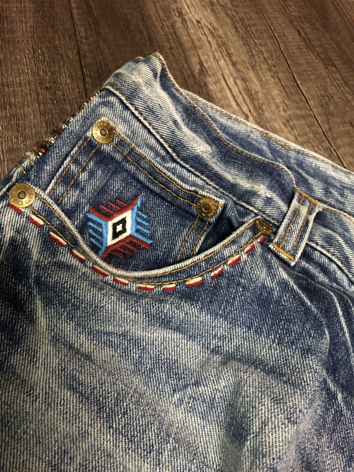 If Six Was Nine × Japanese Brand × Le Grande Bleu (L.G.B.) Geronimo Arizona Tribes Kapital Style Size US 30 / EU 46 - 6 Thumbnail