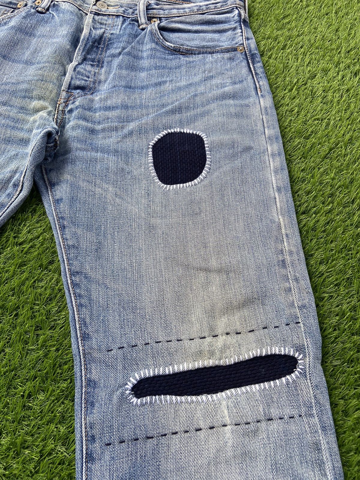 Levi's Levis 501 Patchwork With Sashiko Stitch Pant Size US 33 - 3 Thumbnail