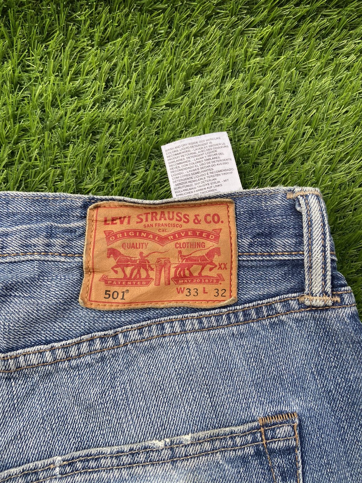 Levi's Levis 501 Patchwork With Sashiko Stitch Pant Size US 33 - 10 Thumbnail