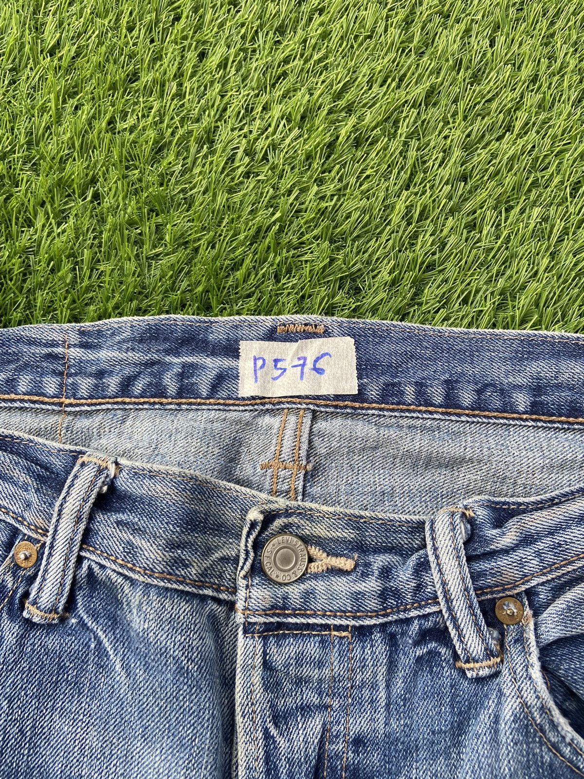 Levi's Levis 501 Patchwork With Sashiko Stitch Pant Size US 33 - 6 Thumbnail