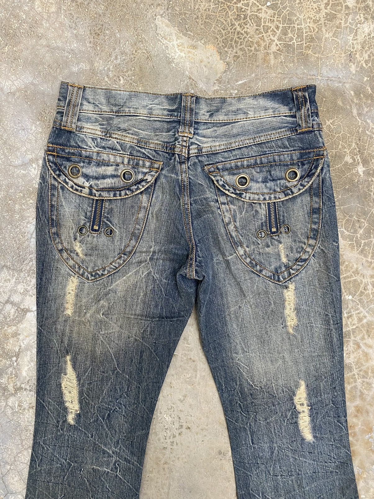 Hysteric Glamour × Japanese Brand × semanticdesign Flare SemanticDesign Distress Punk Denim Size 32" / US 10 / IT 46 - 4 Thumbnail