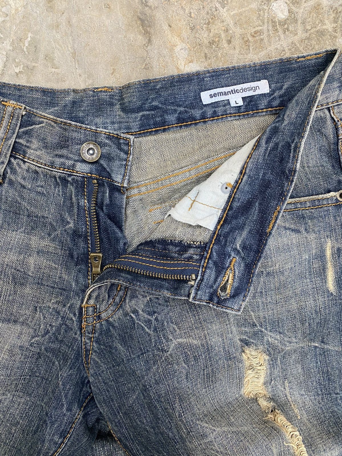 Hysteric Glamour × Japanese Brand × semanticdesign Flare SemanticDesign Distress Punk Denim Size 32" / US 10 / IT 46 - 5 Thumbnail