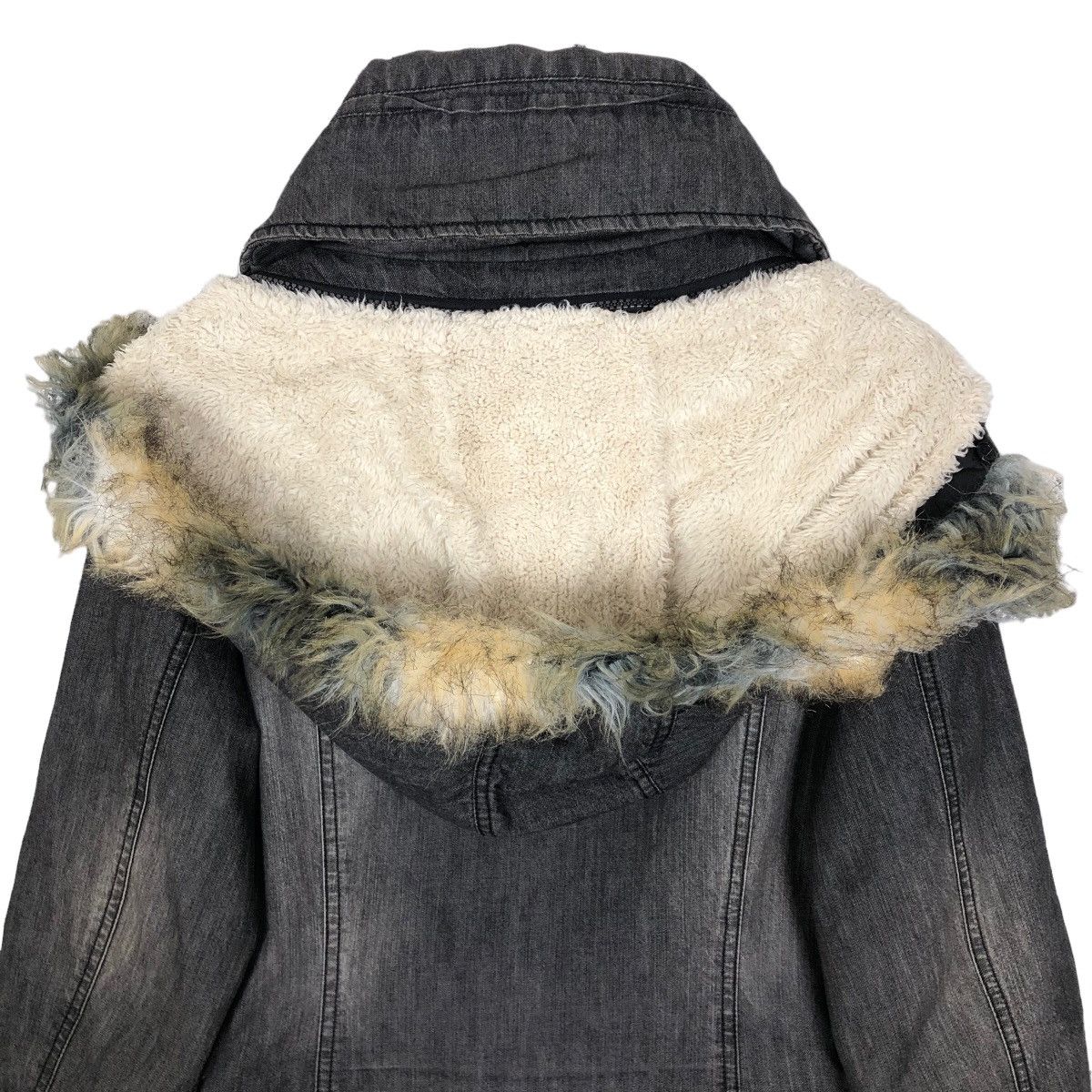 Fiorucci Fiorucci Faux Fur Hooded Quilted Lining Denim Jacket Size M / US 6-8 / IT 42-44 - 15 Thumbnail