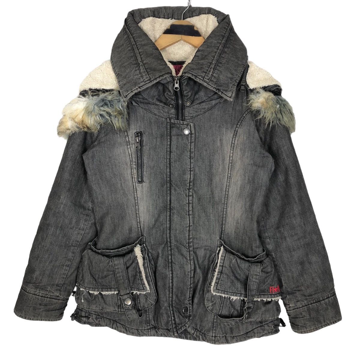 Fiorucci Fiorucci Faux Fur Hooded Quilted Lining Denim Jacket Size M / US 6-8 / IT 42-44 - 1 Thumbnail