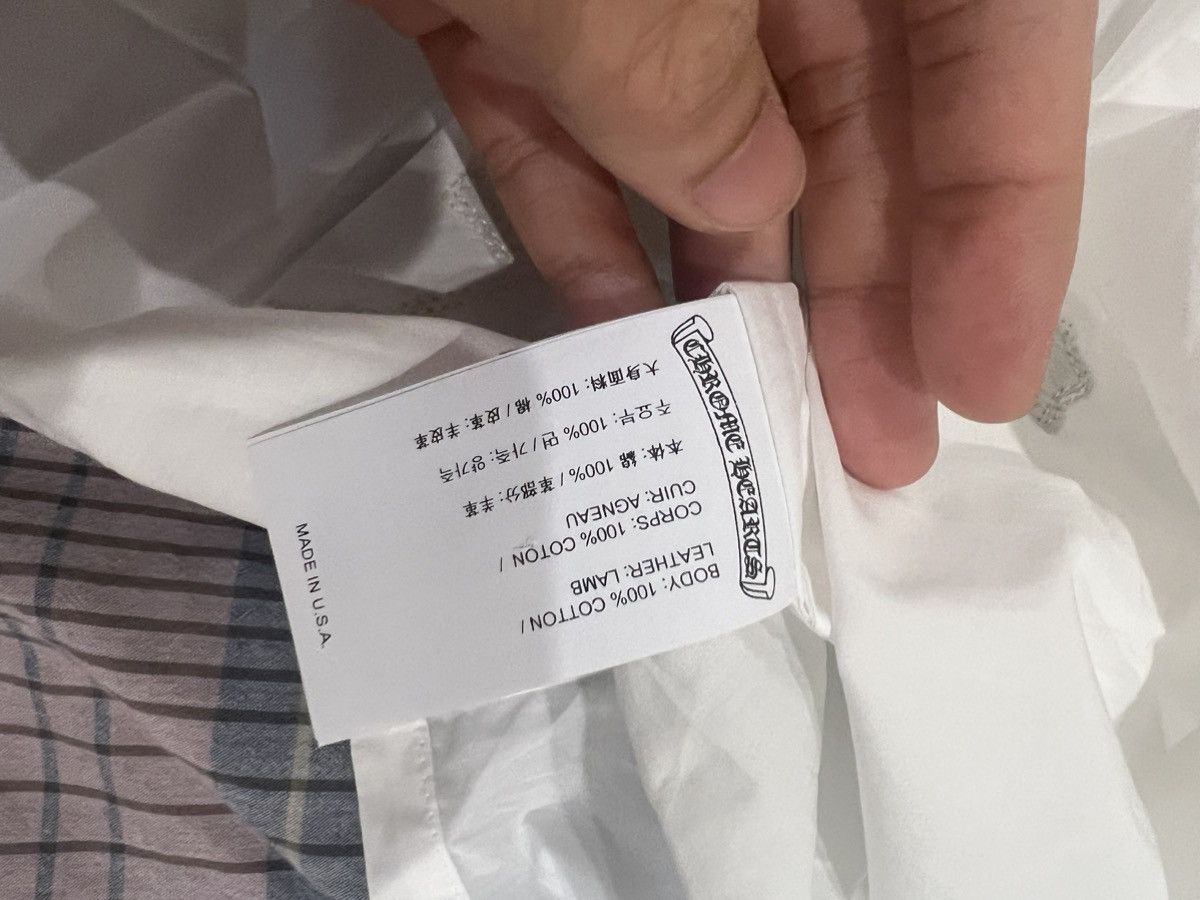 Chrome Hearts Mahal Kita white leather cross patch button up shirt Size US S / EU 44-46 / 1 - 8 Thumbnail