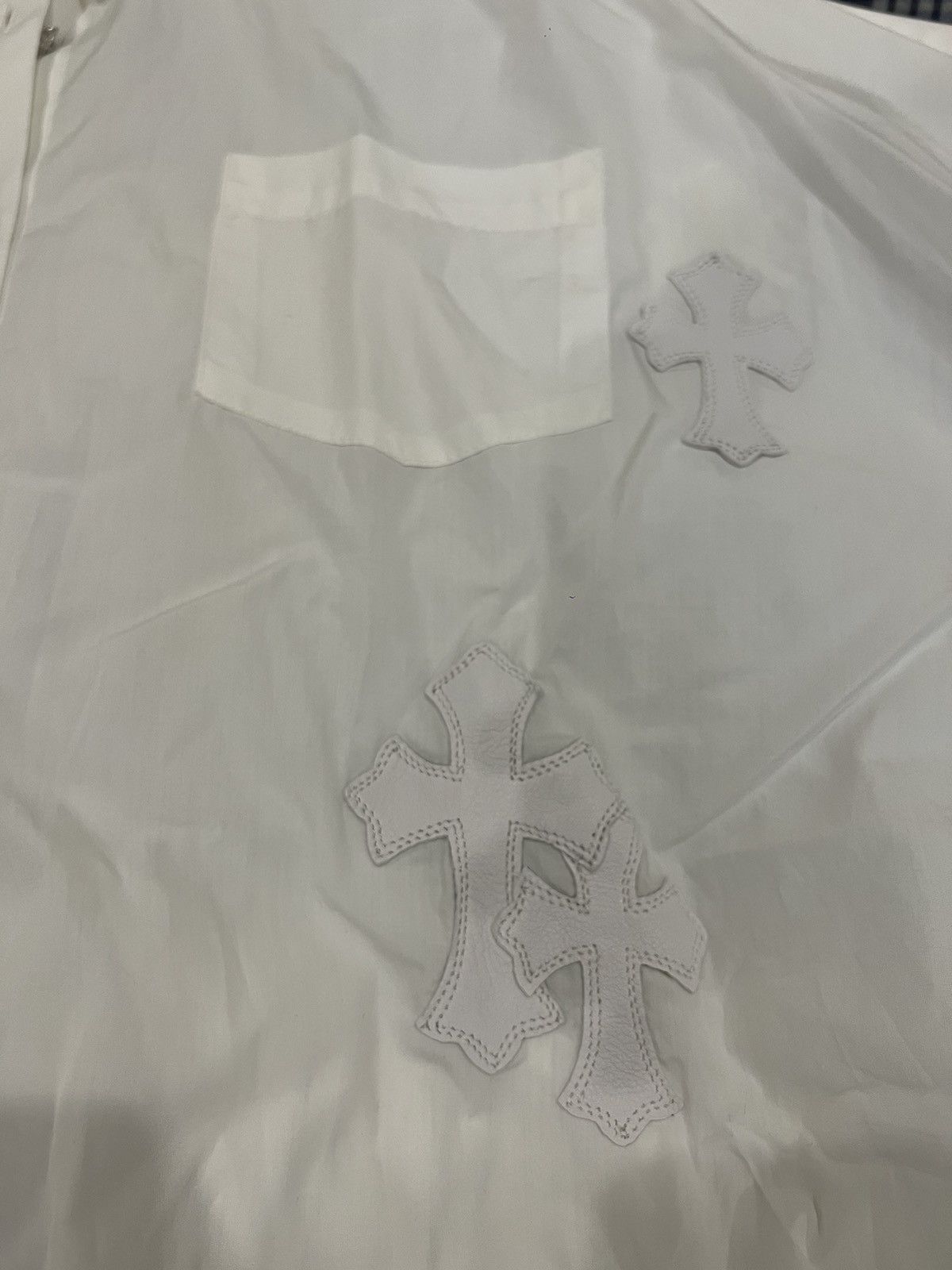 Chrome Hearts Mahal Kita white leather cross patch button up shirt Size US S / EU 44-46 / 1 - 5 Thumbnail