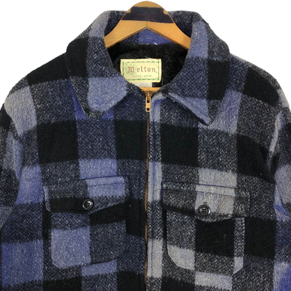 Vintage Vintage 90s Melton Outer Wear Flannel Wool Western Jacket Size US L / EU 52-54 / 3 - 3 Thumbnail