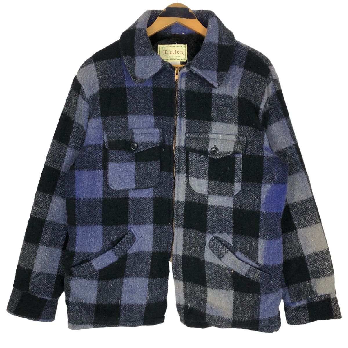 90's Melton Wool Zip-up Blouson Vintage 90s Melton Outer