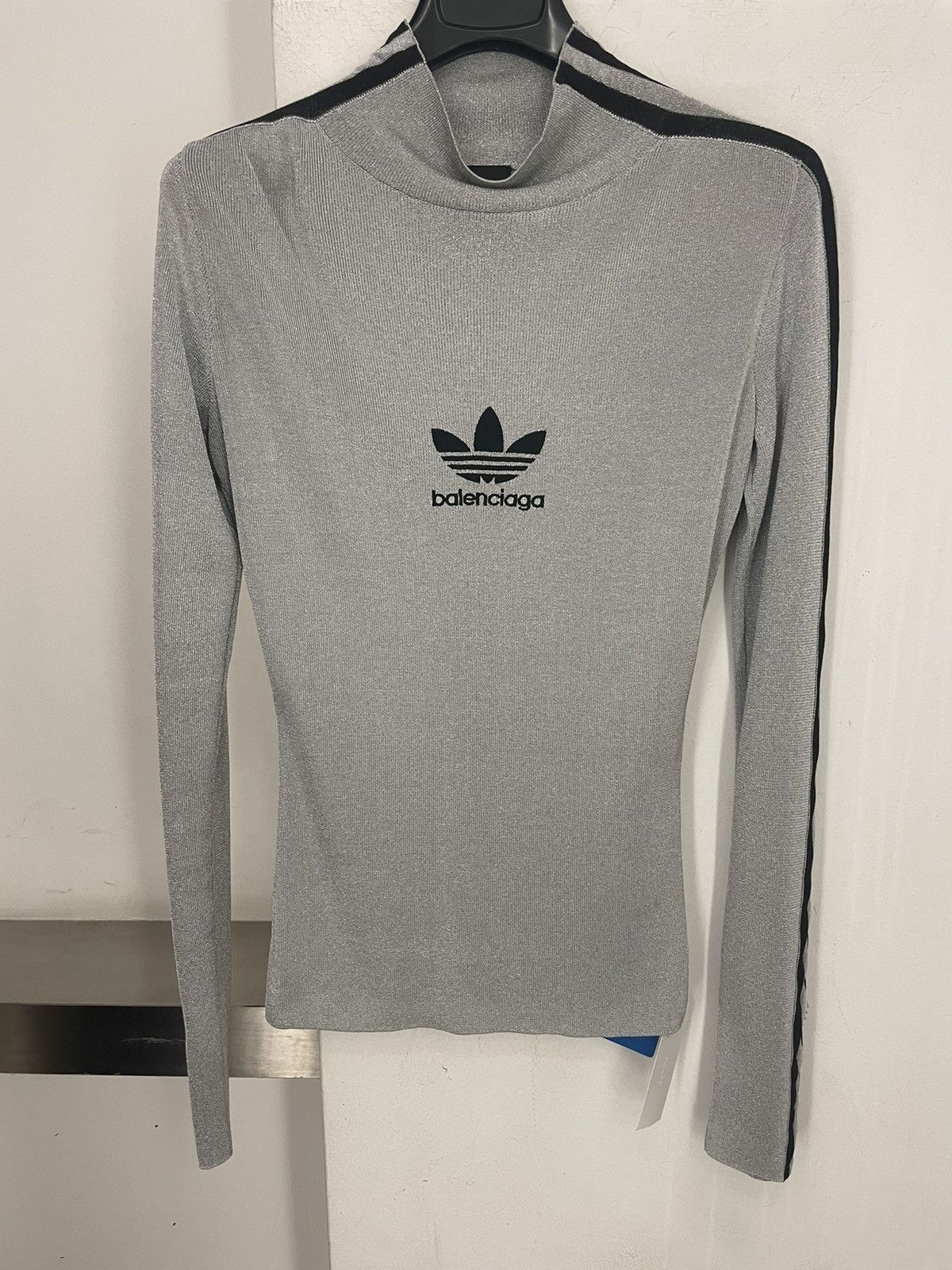 Adidas × Balenciaga Athletic Long-Sleeve Mock Neck Top | Grailed
