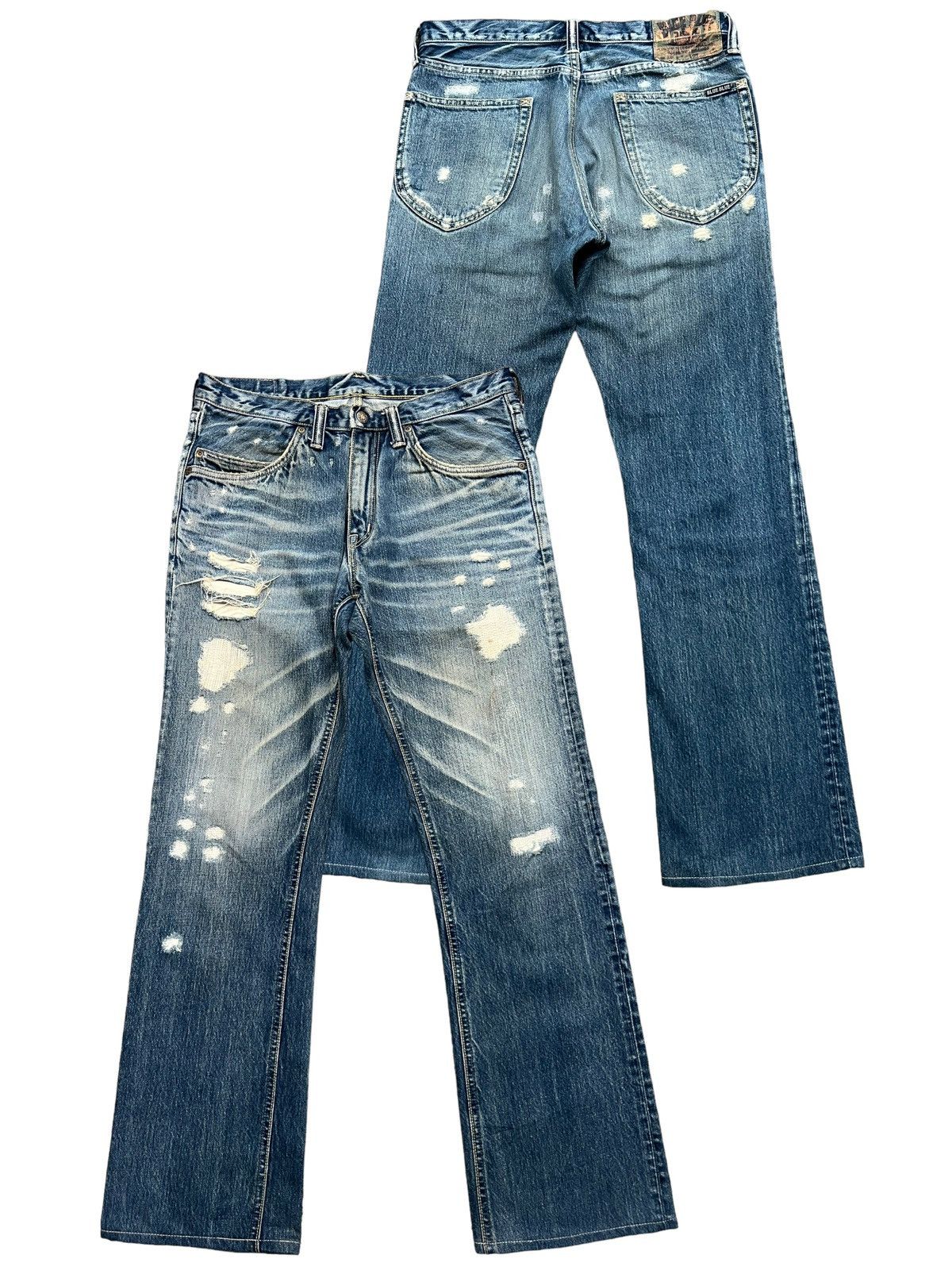 Blue Blue Japan Vintage Blue Blue Japan Distressed Denim Jeans 32x31 Size US 32 / EU 48 - 1 Thumbnail