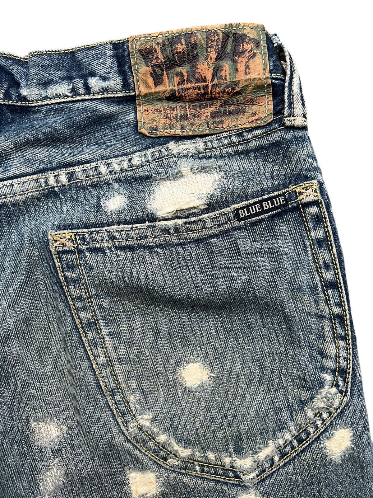 Blue Blue Japan Vintage Blue Blue Japan Distressed Denim Jeans 32x31 Size US 32 / EU 48 - 10 Thumbnail