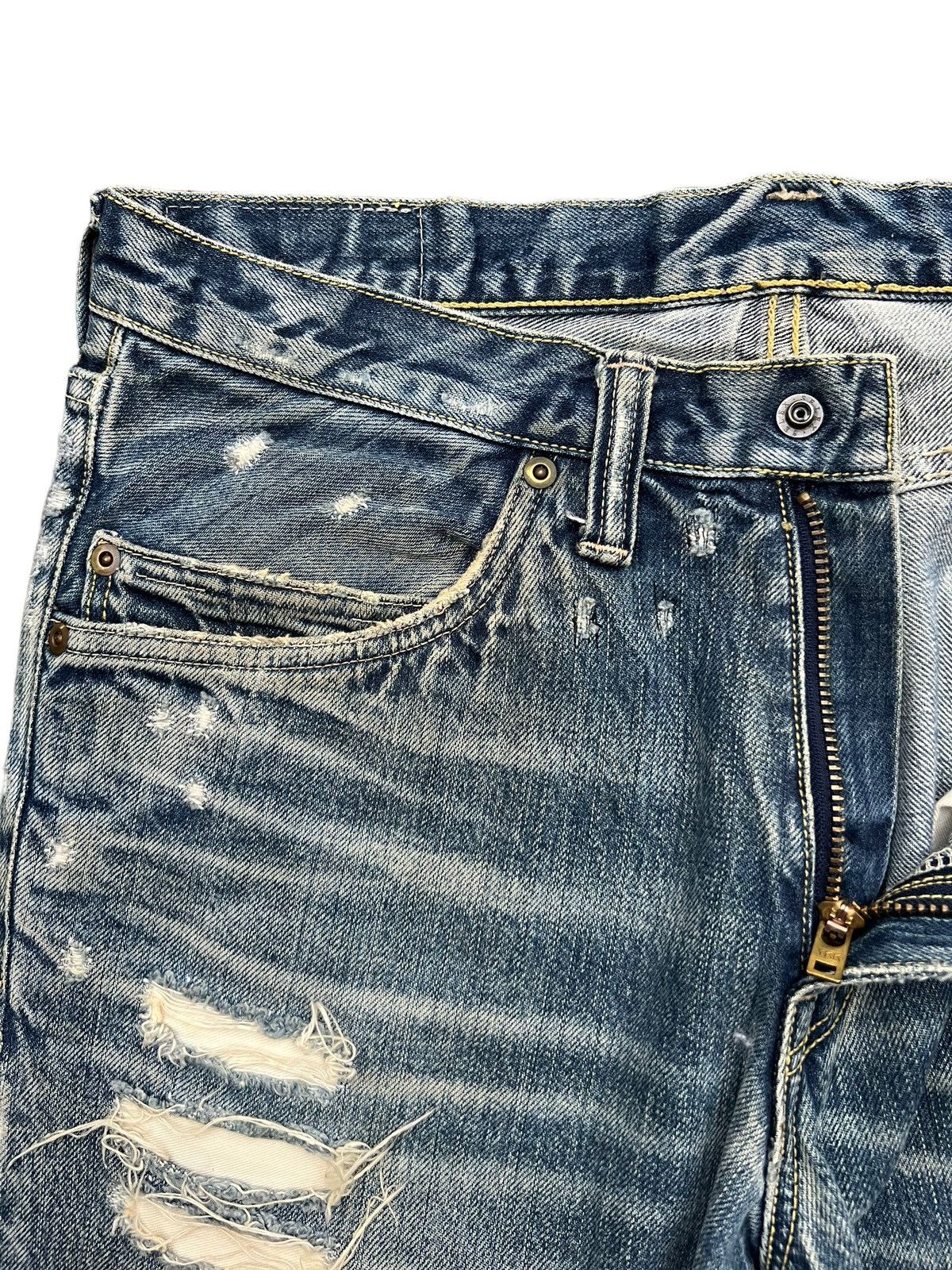 Blue Blue Japan Vintage Blue Blue Japan Distressed Denim Jeans 32x31 Size US 32 / EU 48 - 9 Thumbnail