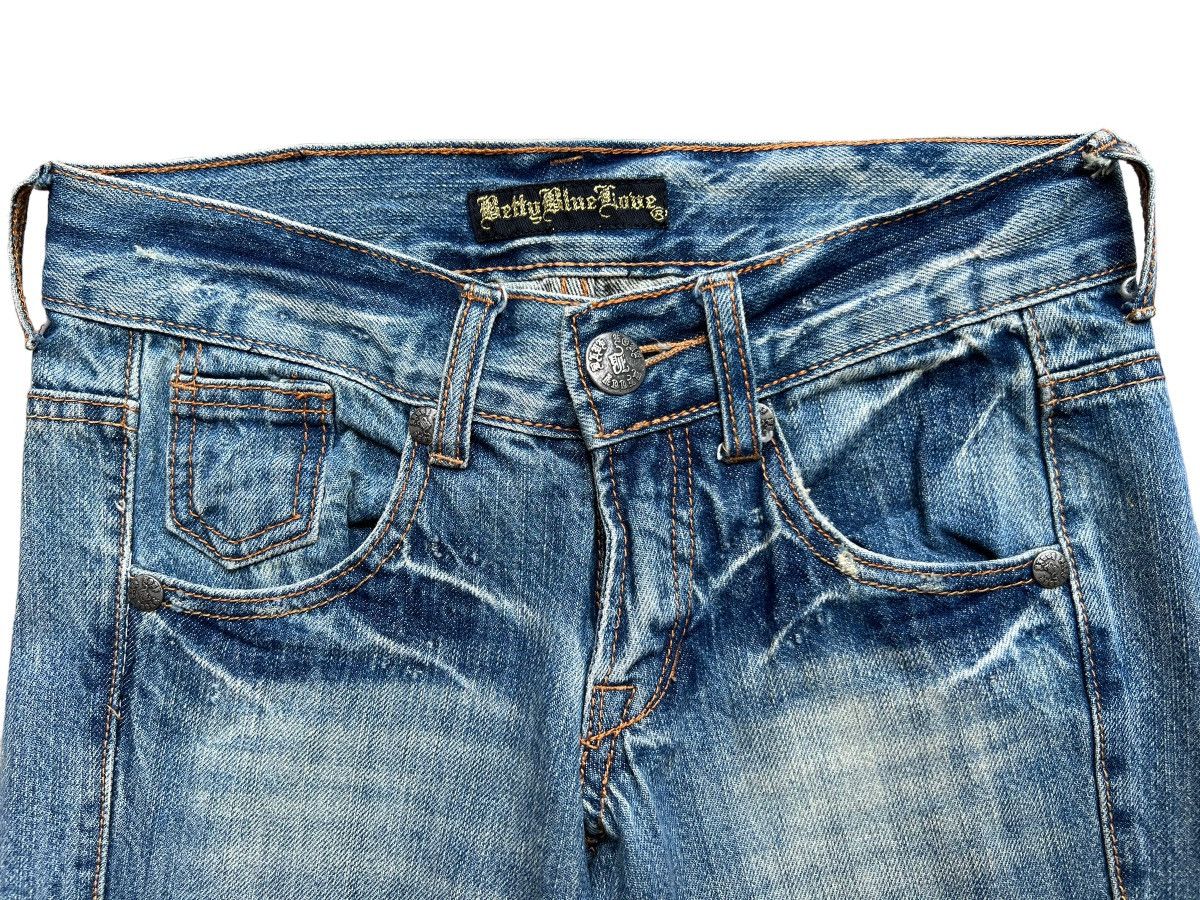 Japanese Brand Betty Blue Embroidered Spellout Patch Sexy Denim Jeans 29x32 Size 29" - 8 Thumbnail