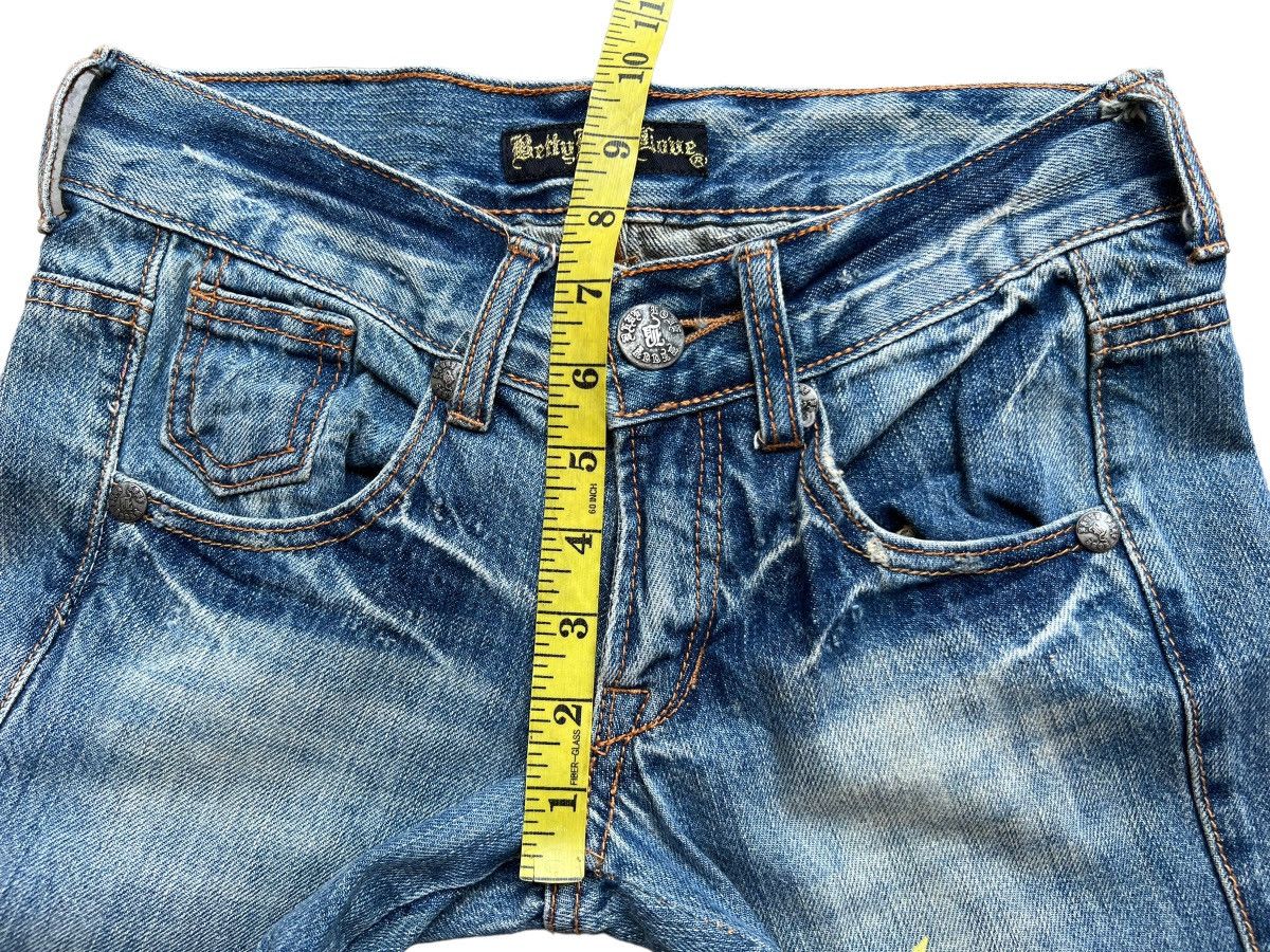 Japanese Brand Betty Blue Embroidered Spellout Patch Sexy Denim Jeans 29x32 Size 29" - 10 Thumbnail