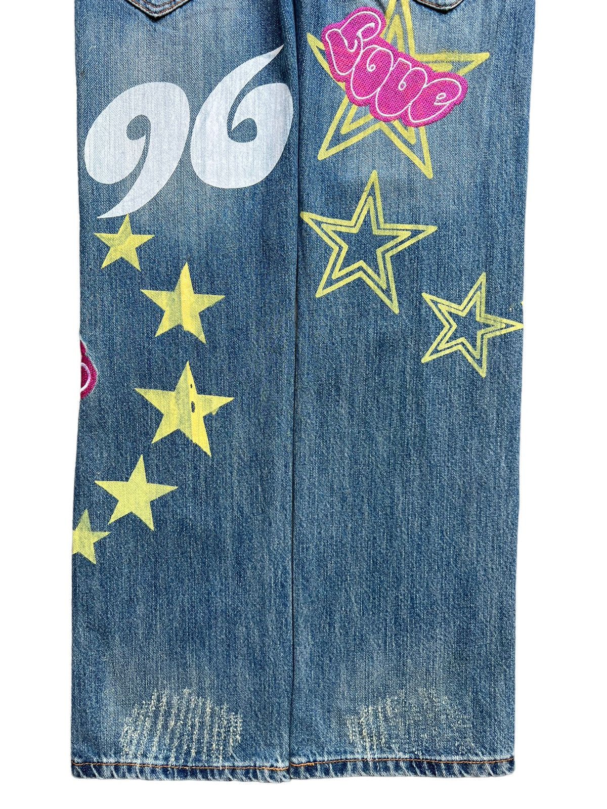 Japanese Brand Betty Blue Embroidered Spellout Patch Sexy Denim Jeans 29x32 Size 29" - 7 Thumbnail