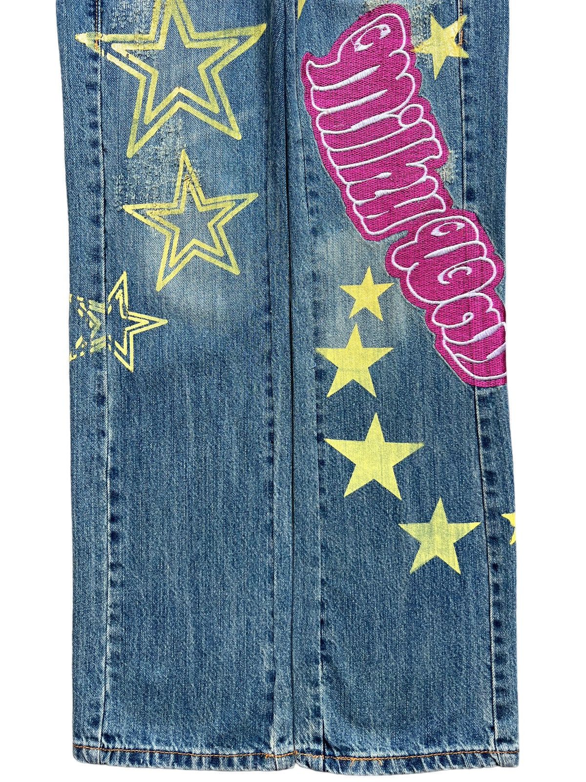 Japanese Brand Betty Blue Embroidered Spellout Patch Sexy Denim Jeans 29x32 Size 29" - 5 Thumbnail
