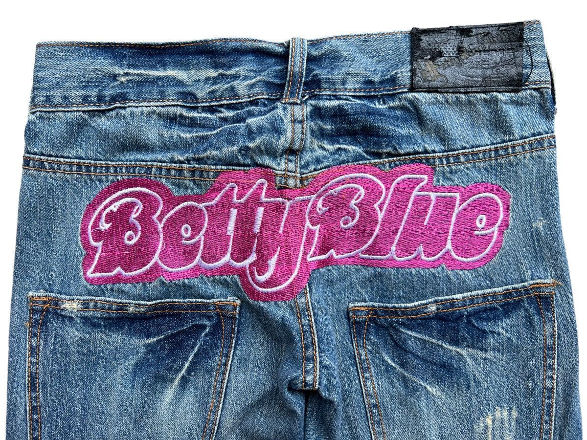 Japanese Brand Betty Blue Embroidered Spellout Patch Sexy Denim Jeans 29x32 Size 29" - 9 Thumbnail