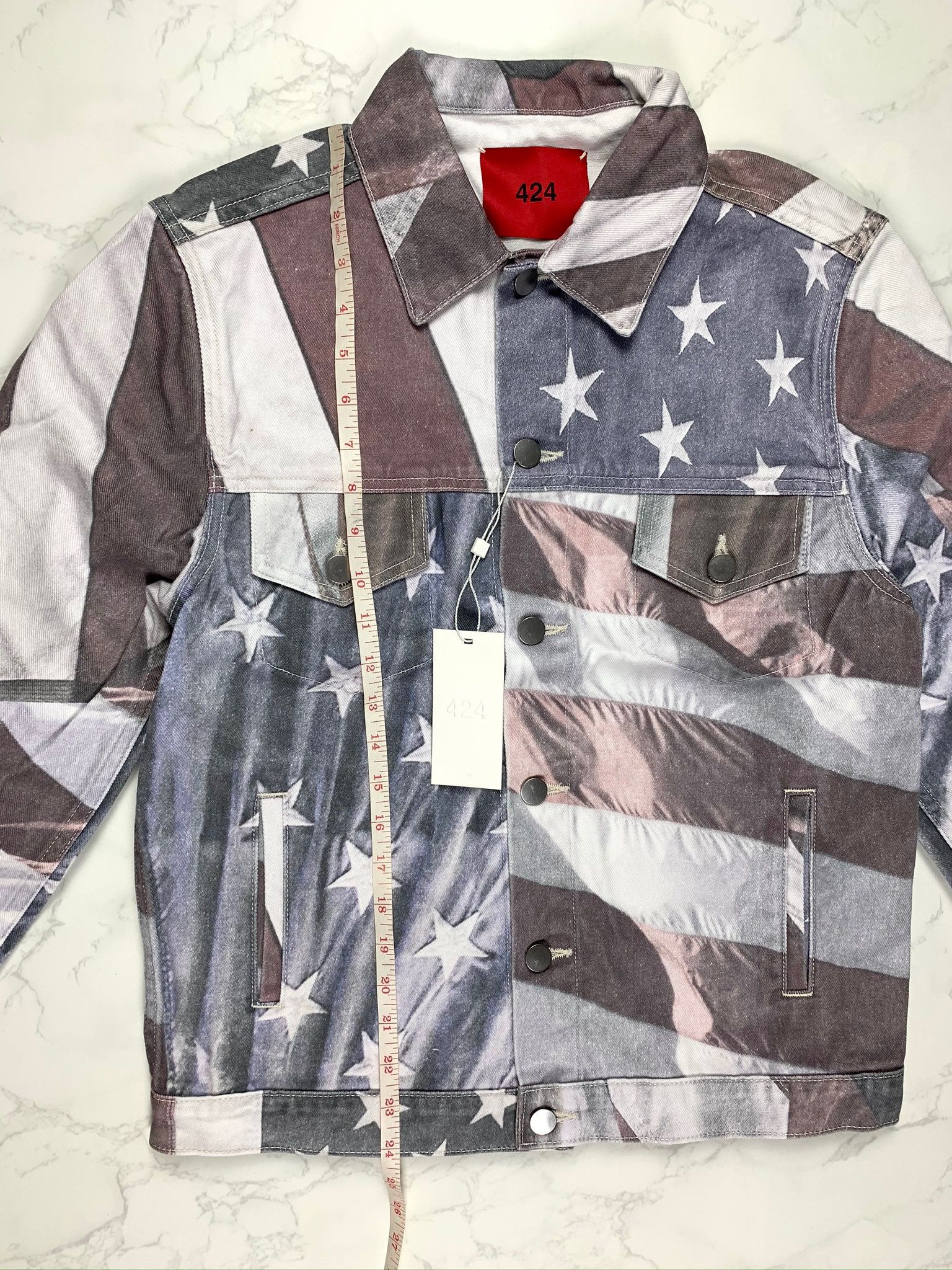 424 🔥75% OFF🔥 [SALE] 424 American Flag Denim Jacket Size US XS / EU 42 / 0 - 7 Thumbnail