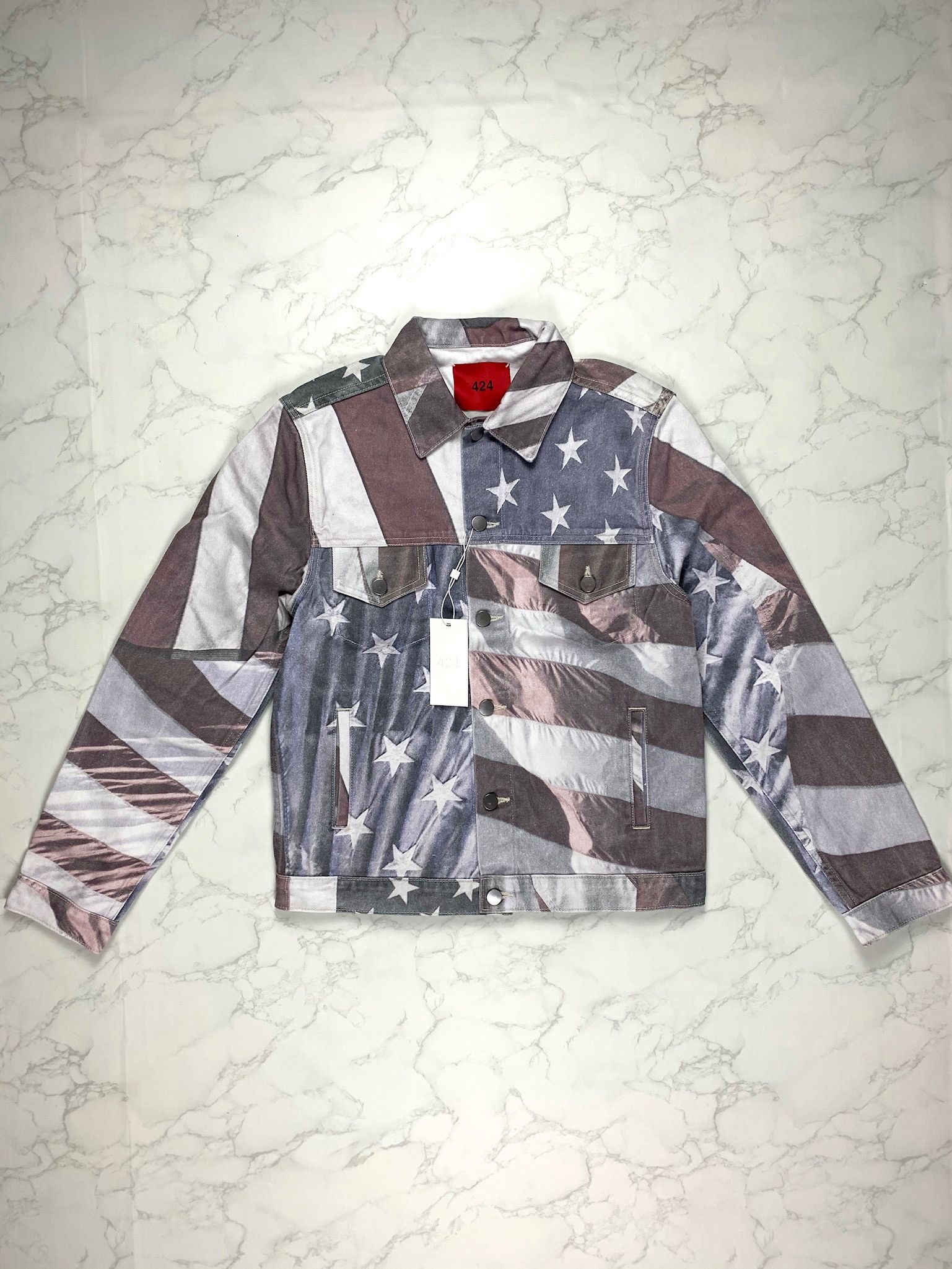 424 🔥75% OFF🔥 [SALE] 424 American Flag Denim Jacket Size US XS / EU 42 / 0 - 2 Thumbnail
