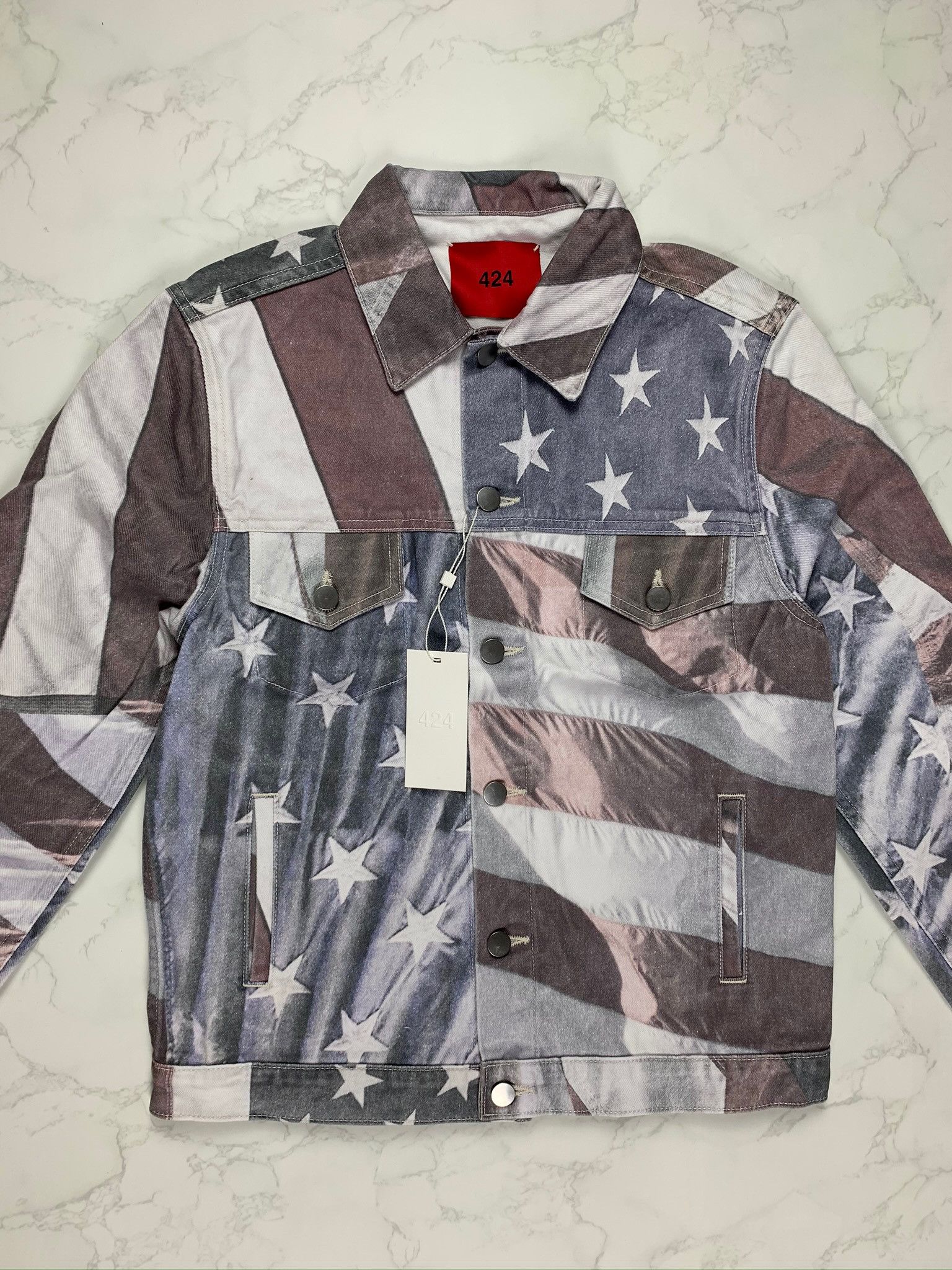 424 🔥75% OFF🔥 [SALE] 424 American Flag Denim Jacket Size US XS / EU 42 / 0 - 10 Thumbnail