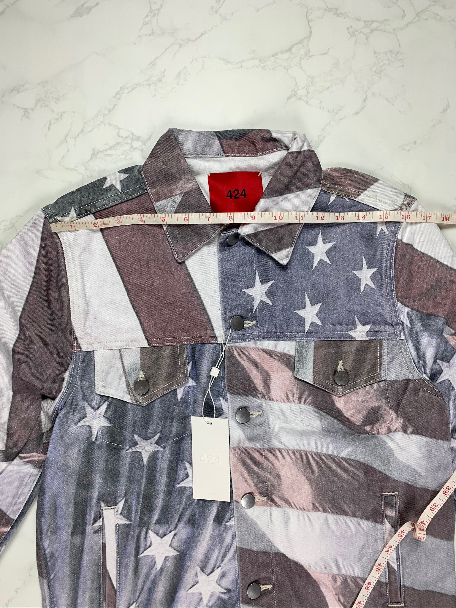 424 🔥75% OFF🔥 [SALE] 424 American Flag Denim Jacket Size US XS / EU 42 / 0 - 8 Thumbnail