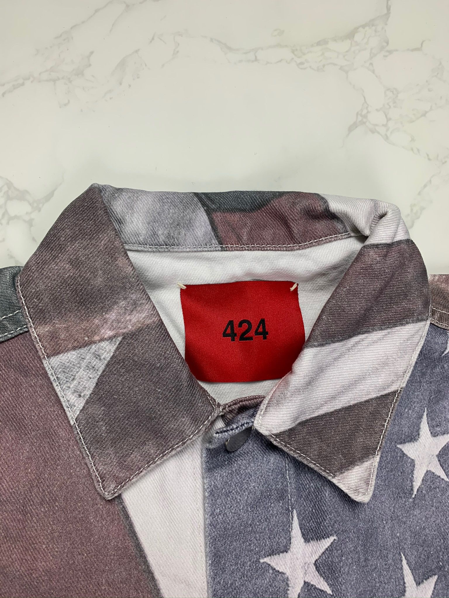 424 🔥75% OFF🔥 [SALE] 424 American Flag Denim Jacket Size US XS / EU 42 / 0 - 11 Thumbnail