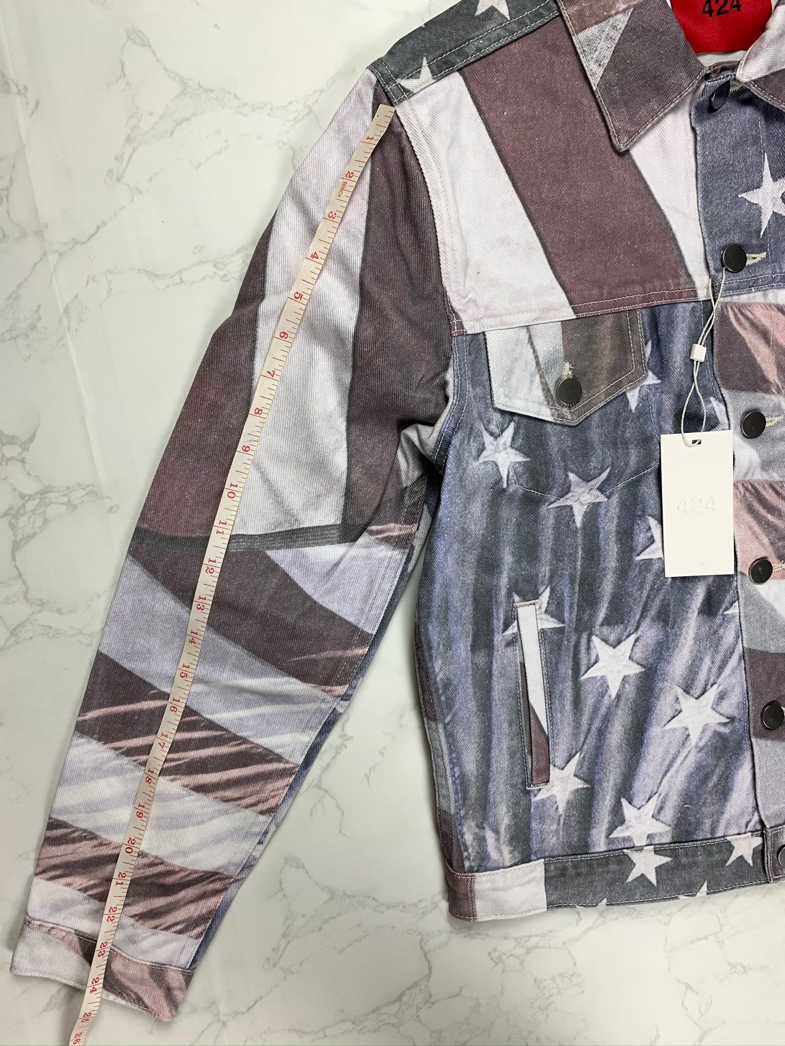 424 🔥75% OFF🔥 [SALE] 424 American Flag Denim Jacket Size US XS / EU 42 / 0 - 9 Thumbnail