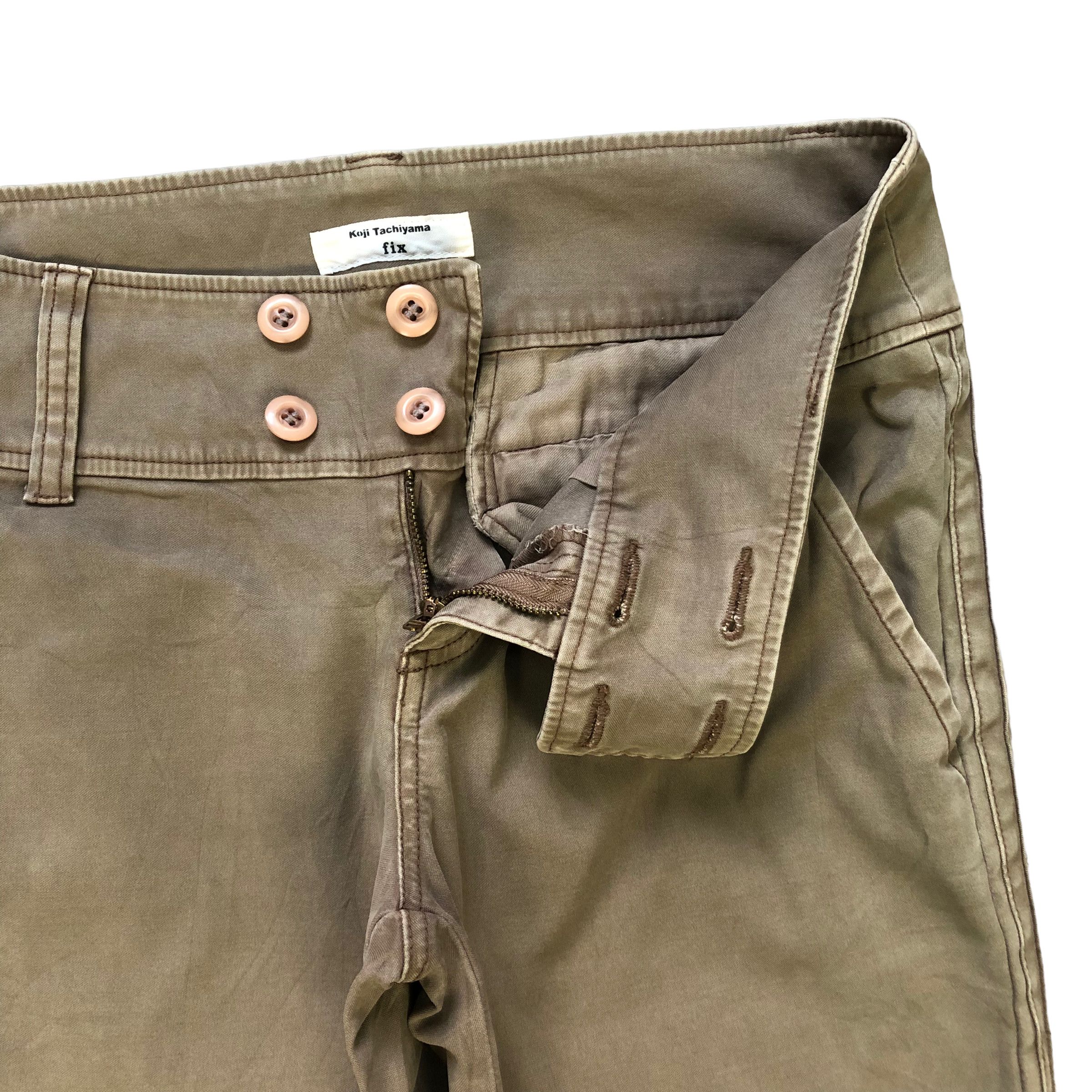 Japanese Brand KOJI TACHIYAMA FIX CASUAL PANTS #7349-138 Size 31" - 4 Thumbnail