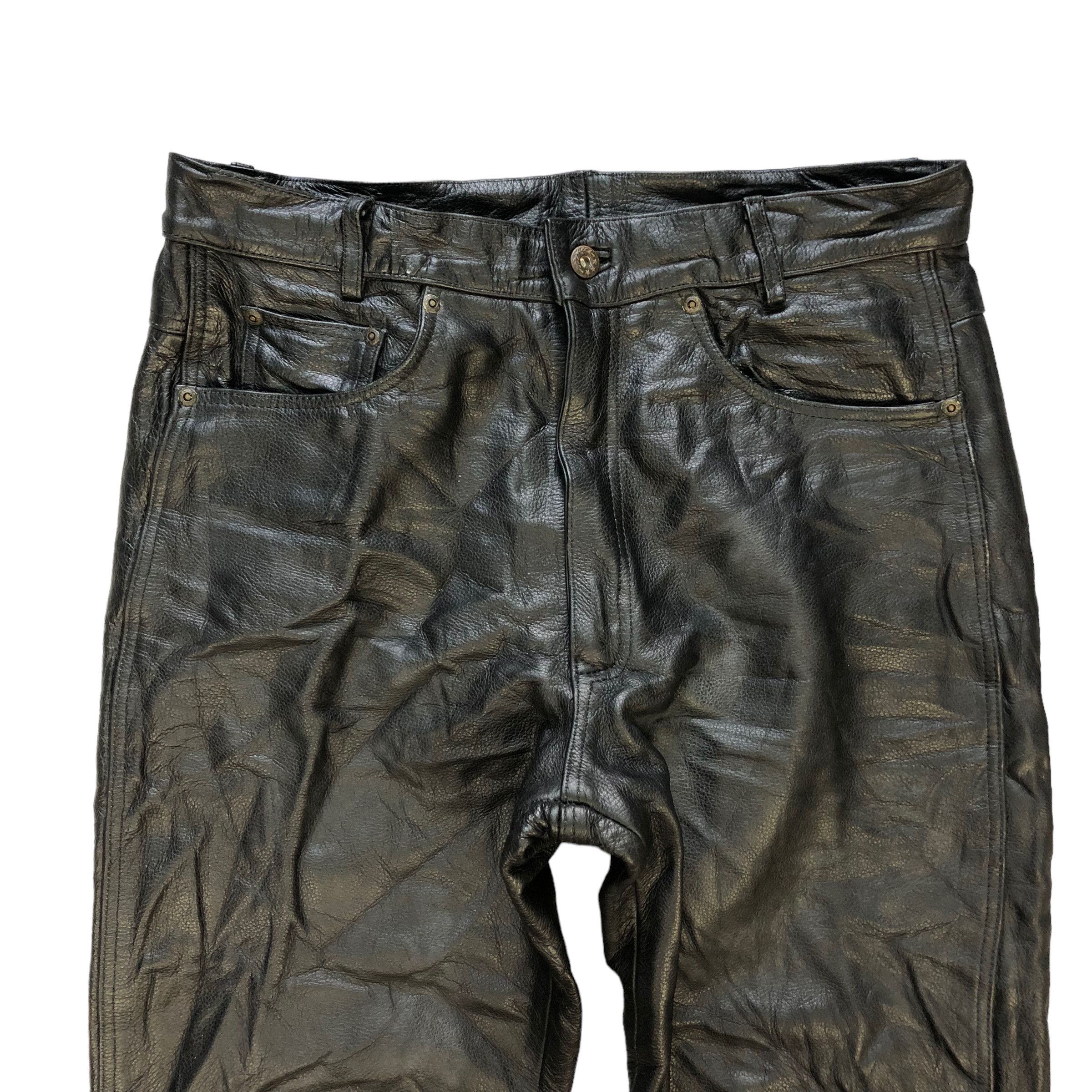 Japanese Brand VINTAGE LEATHER PANTS #7352-139 Size US 31 - 2 Thumbnail