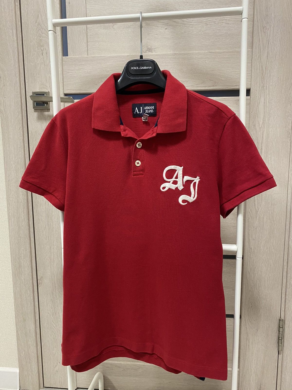 Armani × Vintage AJ Armani Jeans Vintage Cotton Red Logo Women’s Polo Size ONE SIZE - 1 Thumbnail