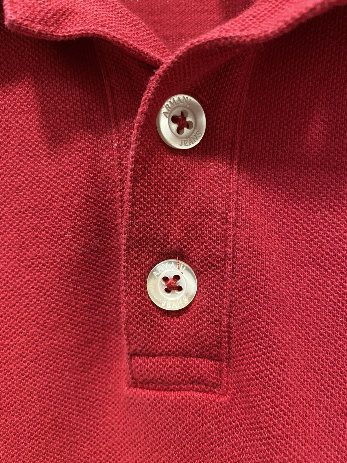 Armani × Vintage AJ Armani Jeans Vintage Cotton Red Logo Women’s Polo Size ONE SIZE - 5 Thumbnail