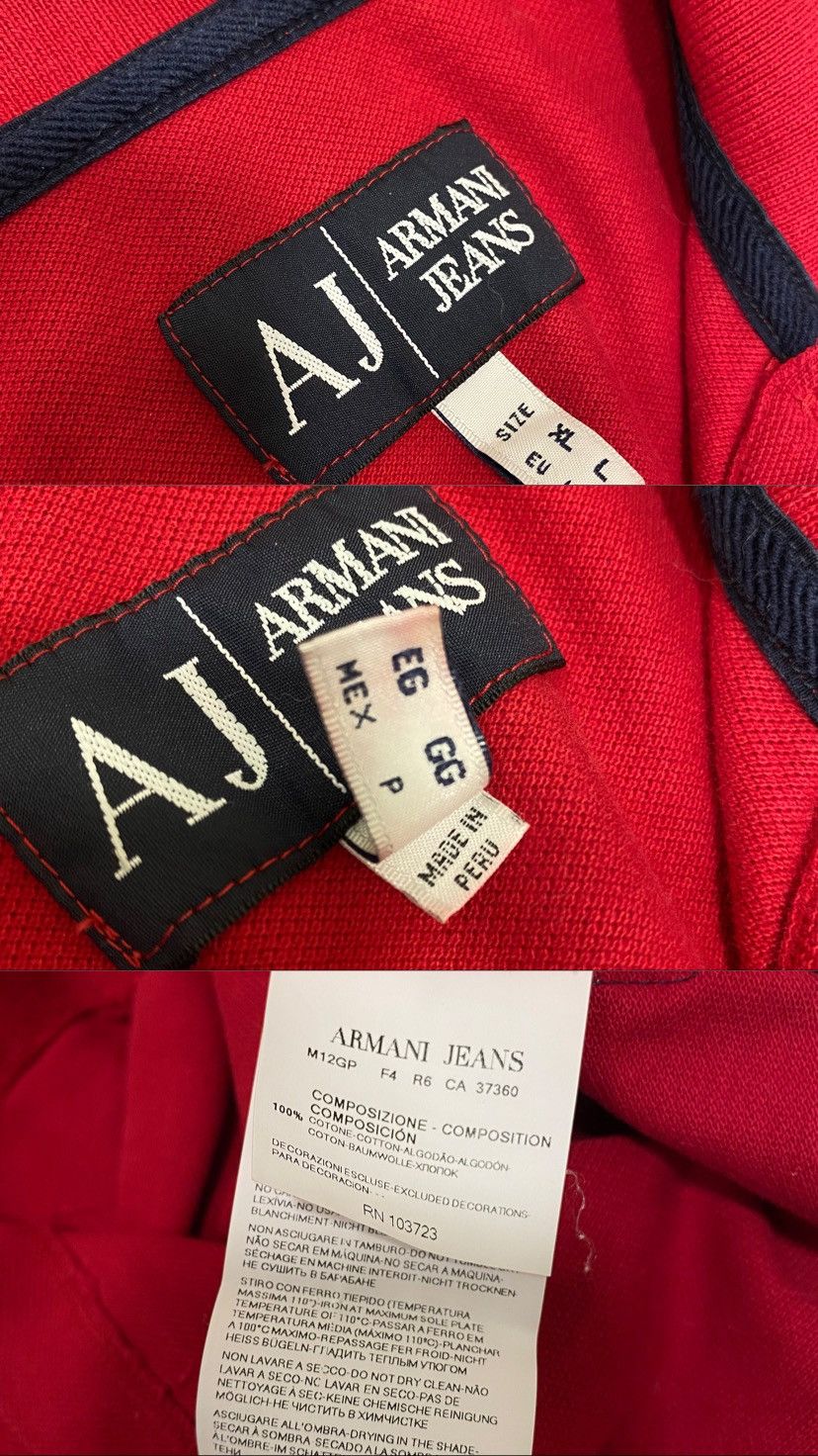 Armani × Vintage AJ Armani Jeans Vintage Cotton Red Logo Women’s Polo Size ONE SIZE - 10 Thumbnail