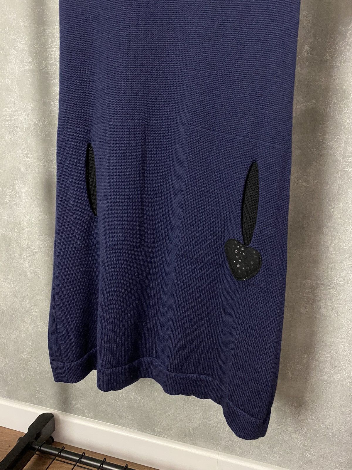 Other Twin Set Simona Barbieri Knit Wool Short Sleeve Navy Dress Size M / US 6-8 / IT 42-44 - 4 Thumbnail