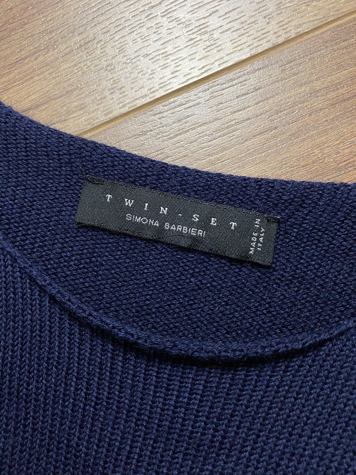 Other Twin Set Simona Barbieri Knit Wool Short Sleeve Navy Dress Size M / US 6-8 / IT 42-44 - 10 Thumbnail