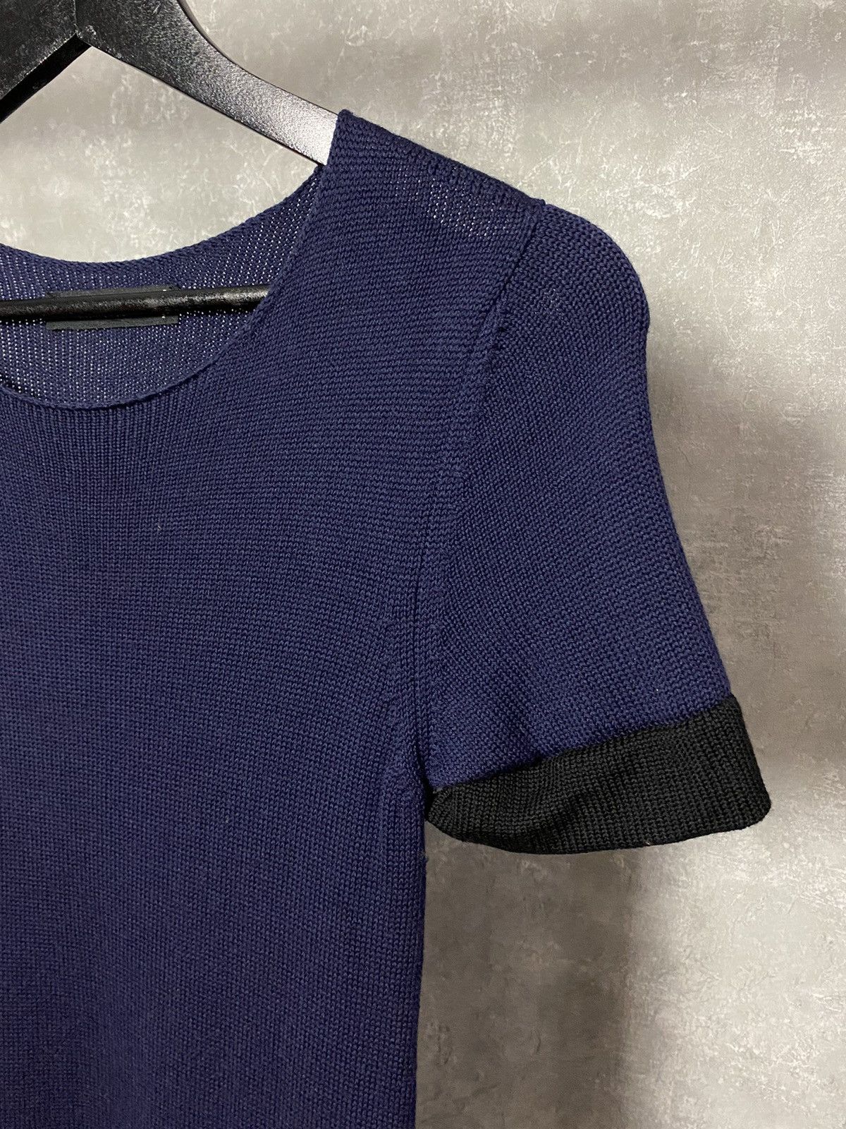 Other Twin Set Simona Barbieri Knit Wool Short Sleeve Navy Dress Size M / US 6-8 / IT 42-44 - 3 Thumbnail